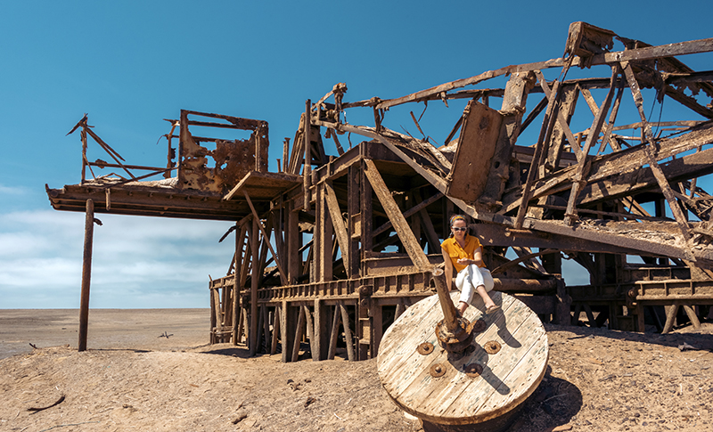 Restos de naufragio en la Costa de los Esqueletos, Namibia